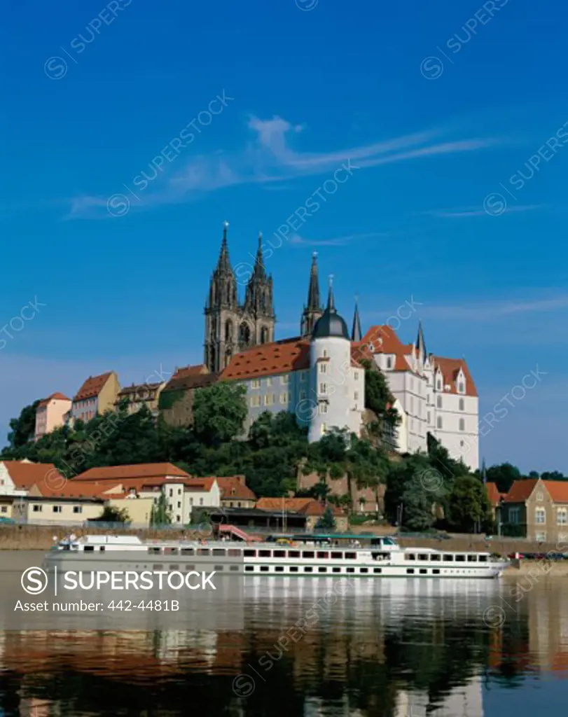 Ancient buildings along the Elbe River, Meissen, Germany