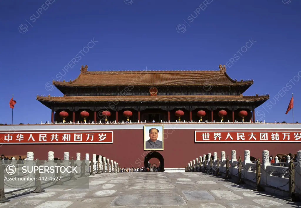 Facade of a building, Tiananmen Gate, Tiananmen Square, Beijing, China