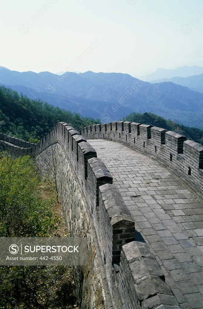 High angle view of the Great Wall, Mutianyu, China