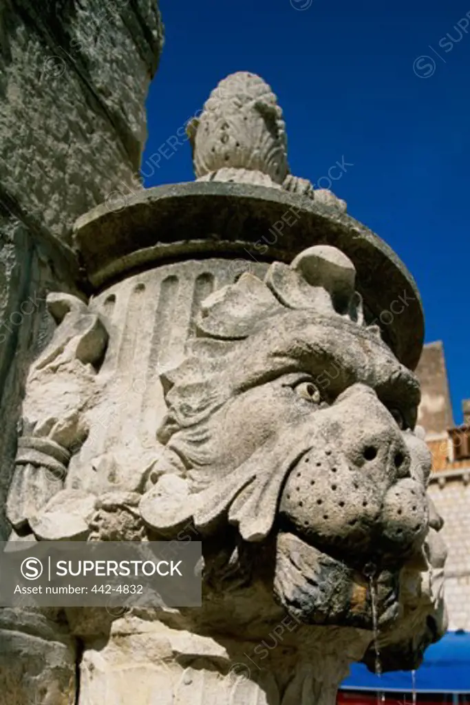 Stone carved statue in Dubrovnik, Croatia