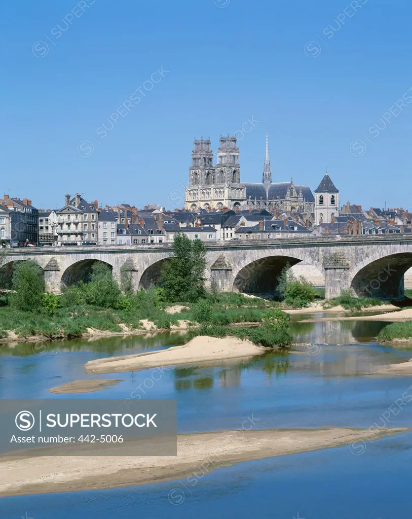 Bridge spanning over the Loire River, Orleans, France