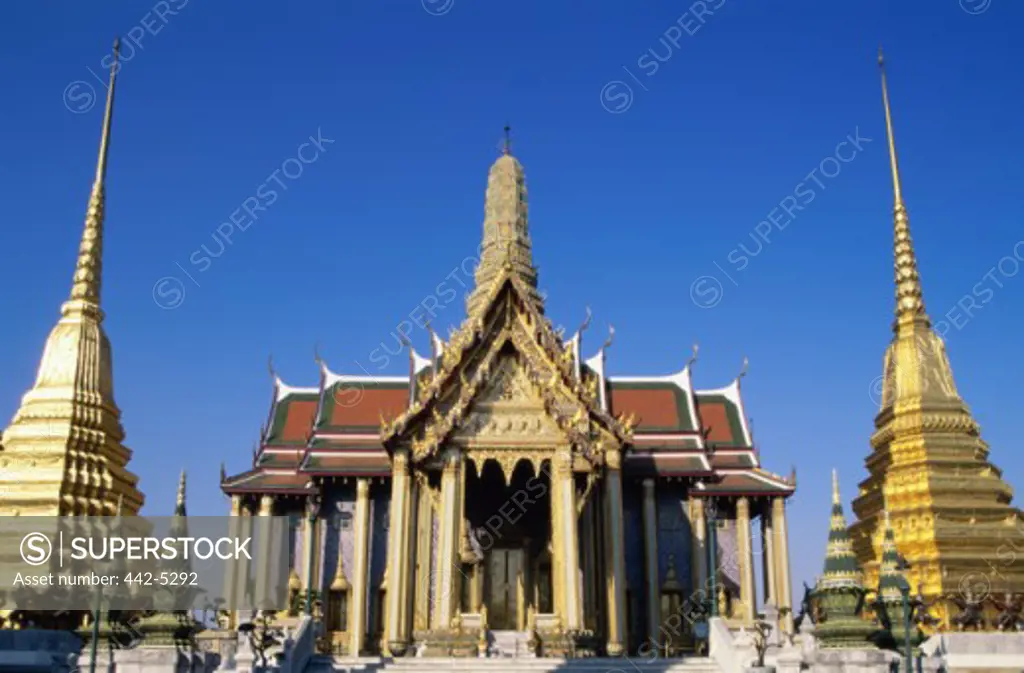 Facade of a Buddhist temple, Wat Phra Kaeo, Bangkok, Thailand
