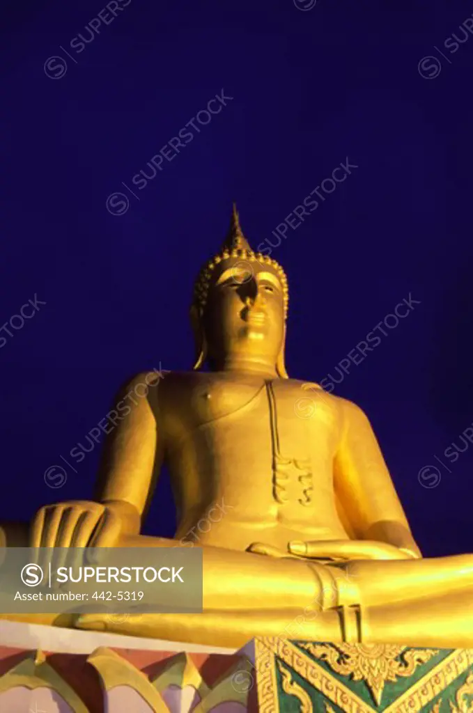 Low angle view of the big statue of Buddha, Wat Phra Yai, Ko Samui, Thailand