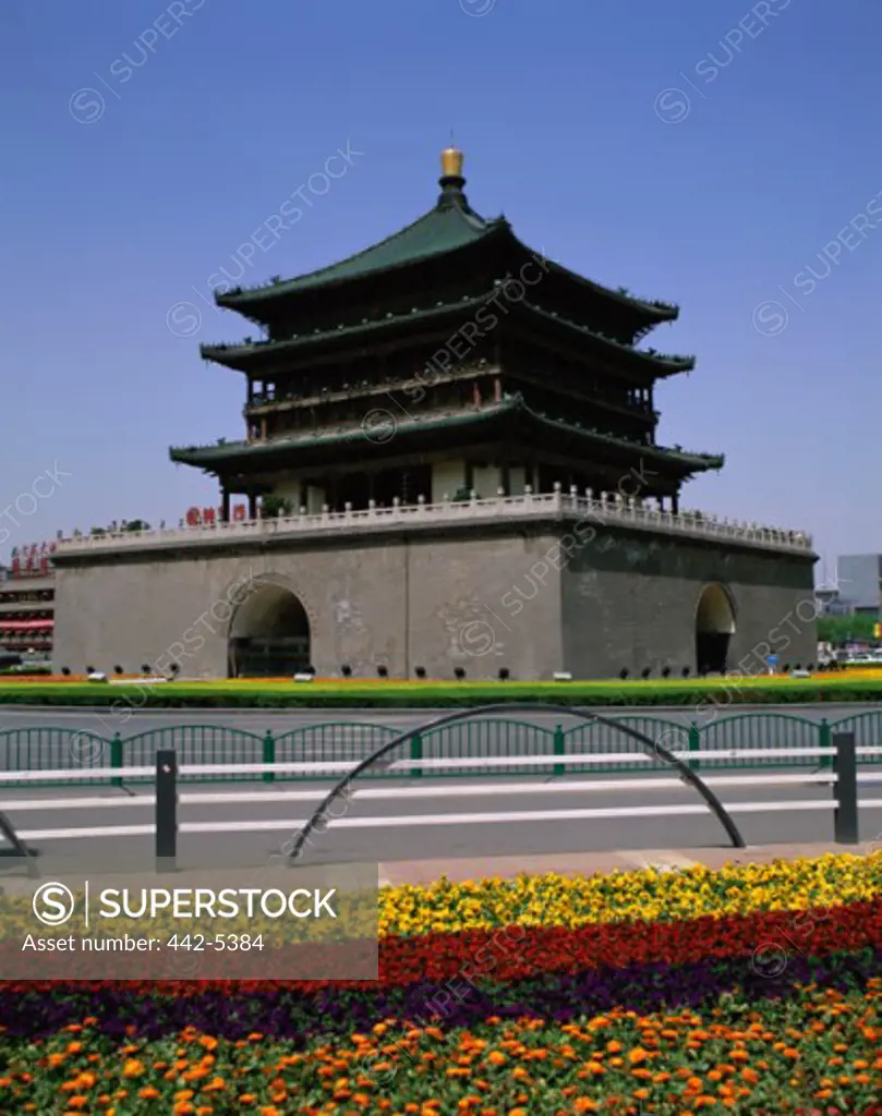 Facade of a tower, Bell Tower, Xi'an, China