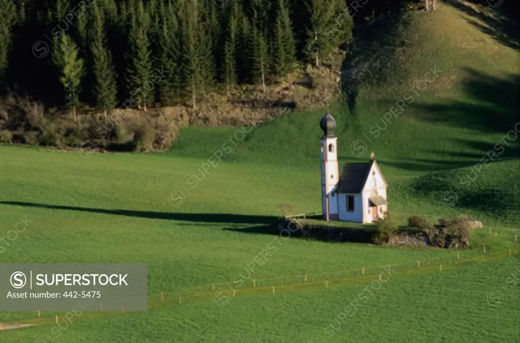 High angle view of a church, St. Giovanni Church, Funes Valley, Italy
