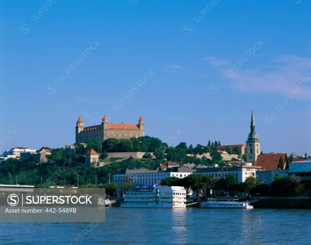 Recreational boat in a river, Danube River, Bratislava, Slovakia