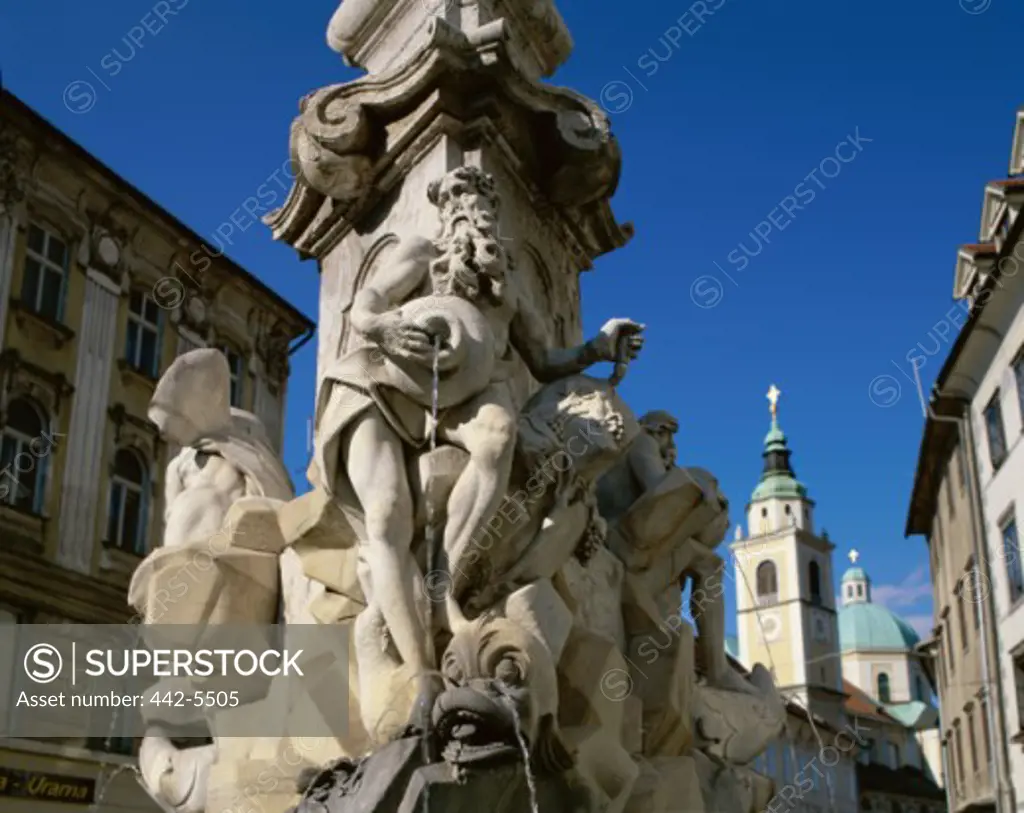 Close-up of a statue, Robbra Fountain, Ljubljana, Slovenia