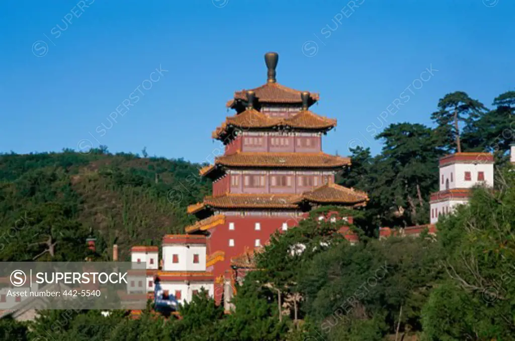 Temple in front of mountains, Puning Temple, Chengde, China