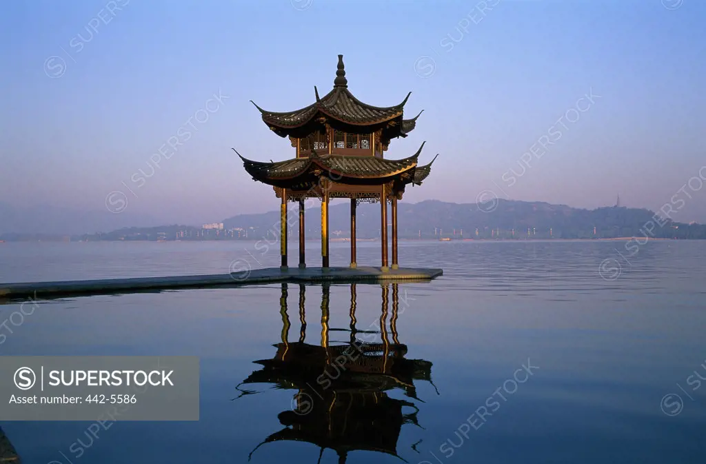 Pagoda in West Lake, Hangzhou, China
