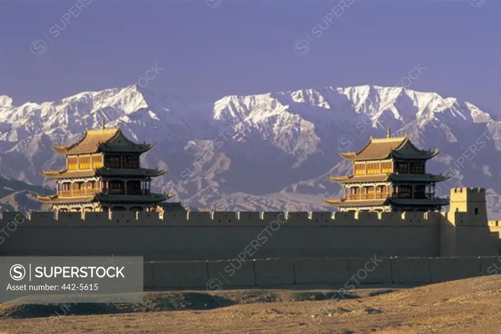 Jiayuguan Fortress, Qilian Mountains, China