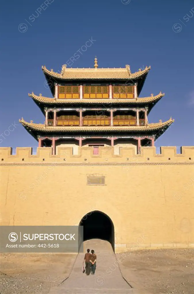 Facade of Jiayuguan Fortress, Jiayuguan, China