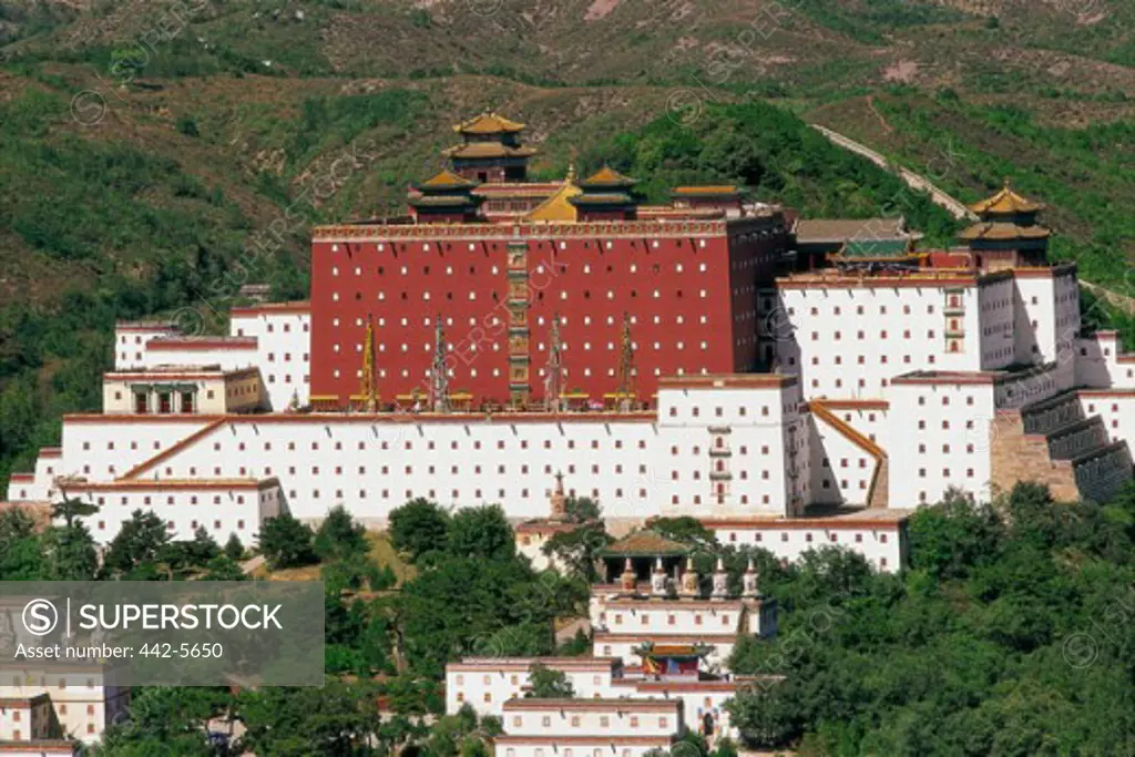 High angle view of the Temple of Potaraka Doctrine, Chengde, China