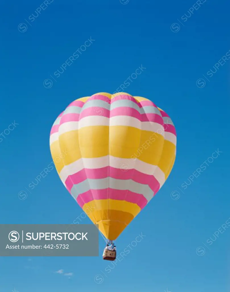 Low angle view of a hot air balloon in the sky, Albuquerque, New Mexico, USA