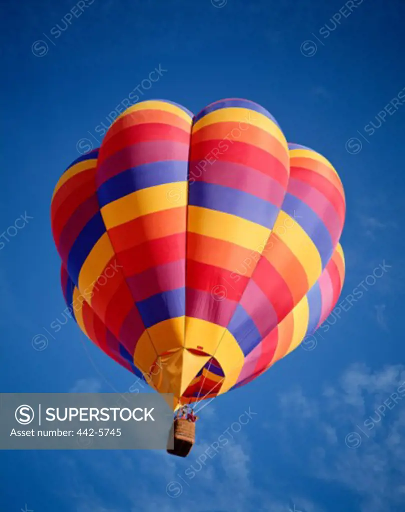 Low angle view of a hot air balloon in the sky, Albuquerque, New Mexico, USA