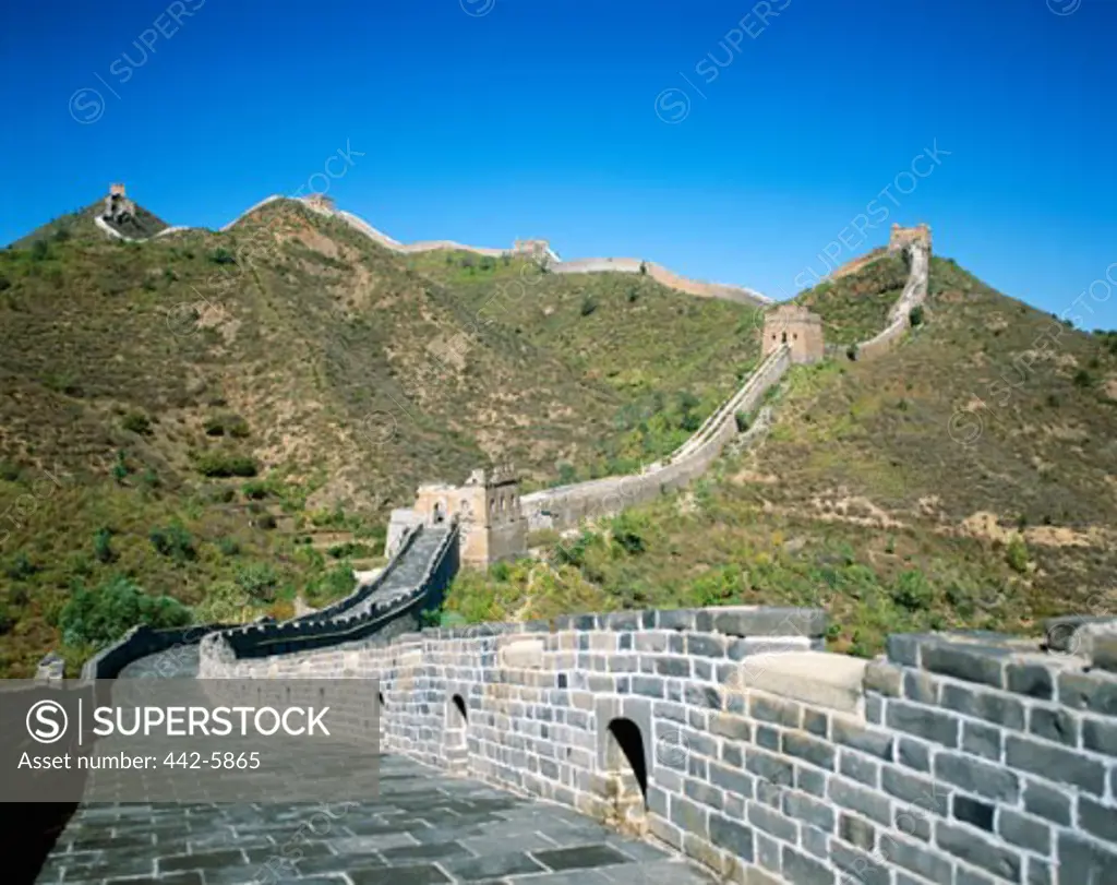 Walkway on a fortified wall, Great Wall, Simatai, Beijing, China