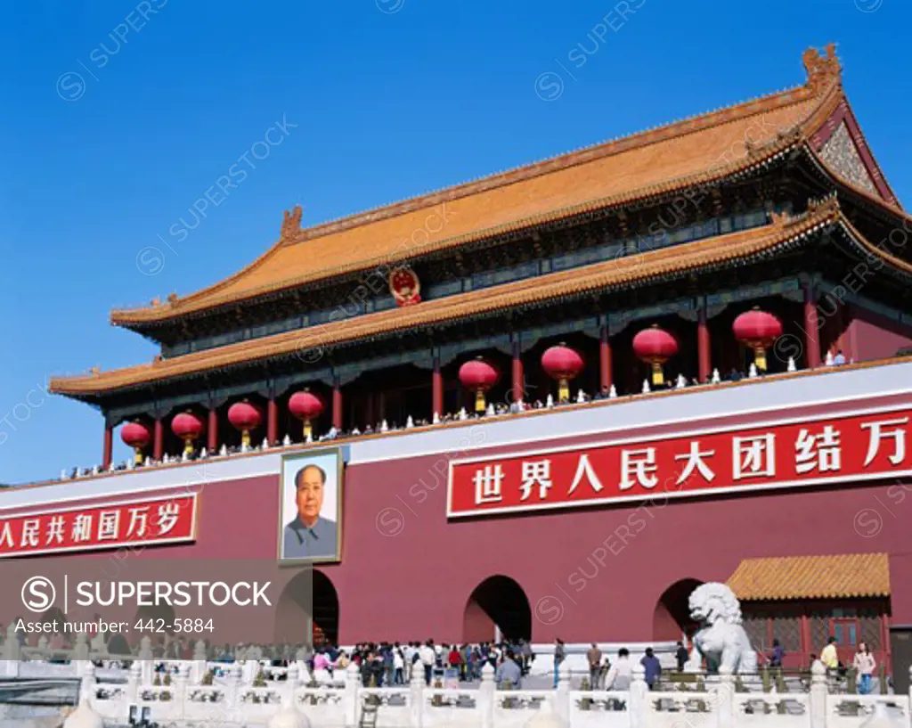 Low angle view of Tiananmen Gate, Tiananmen Square, Beijing, China