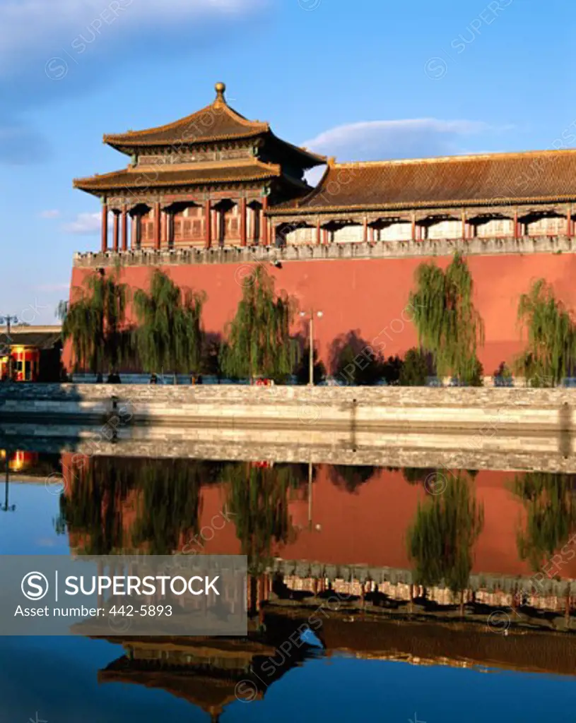 Reflection of a building in water, Palace Museum, Forbidden City, Beijing, China
