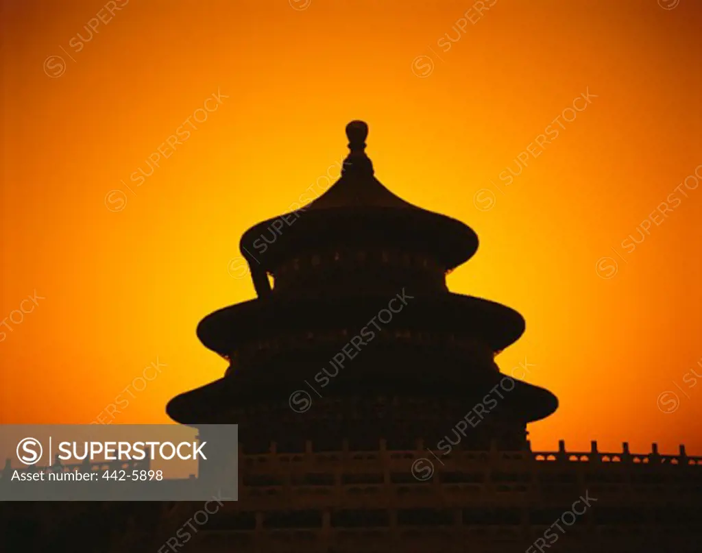 Silhouette of the Temple of Heaven, Beijing, China
