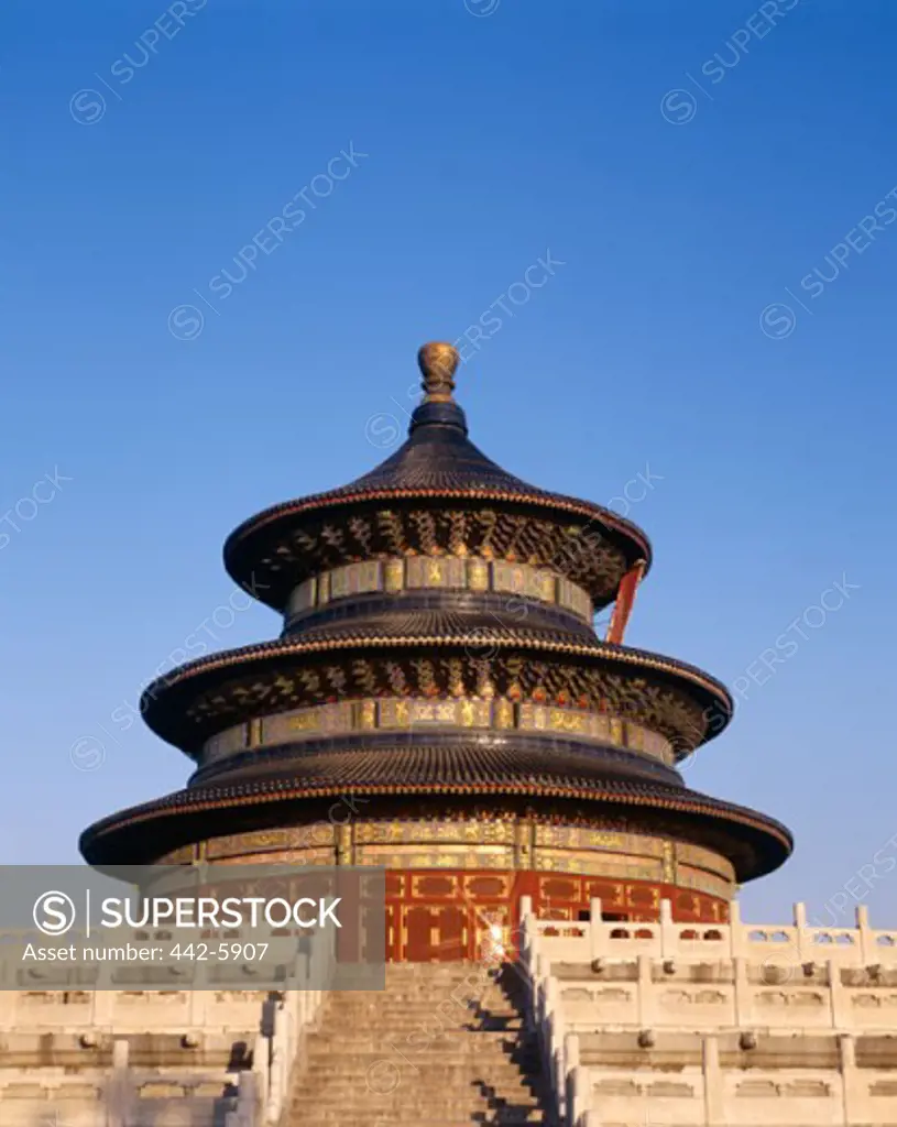 Low angle view of the Temple of Heaven, Beijing, China
