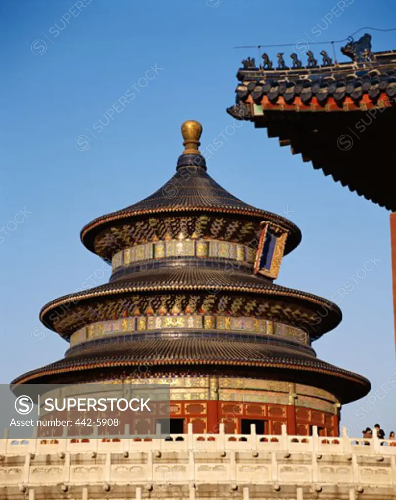 Low angle view of the Temple of Heaven, Beijing, China