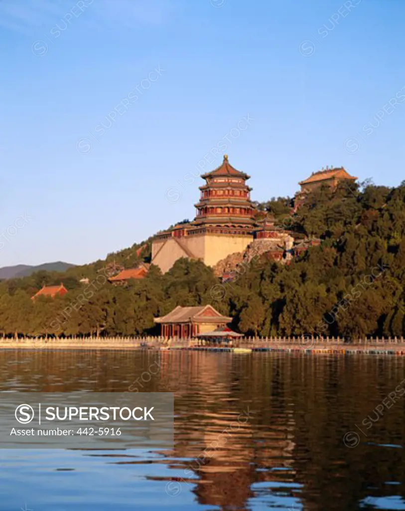 Low angle view of a palace, Summer Palace, Kunming Lake, Beijing, China