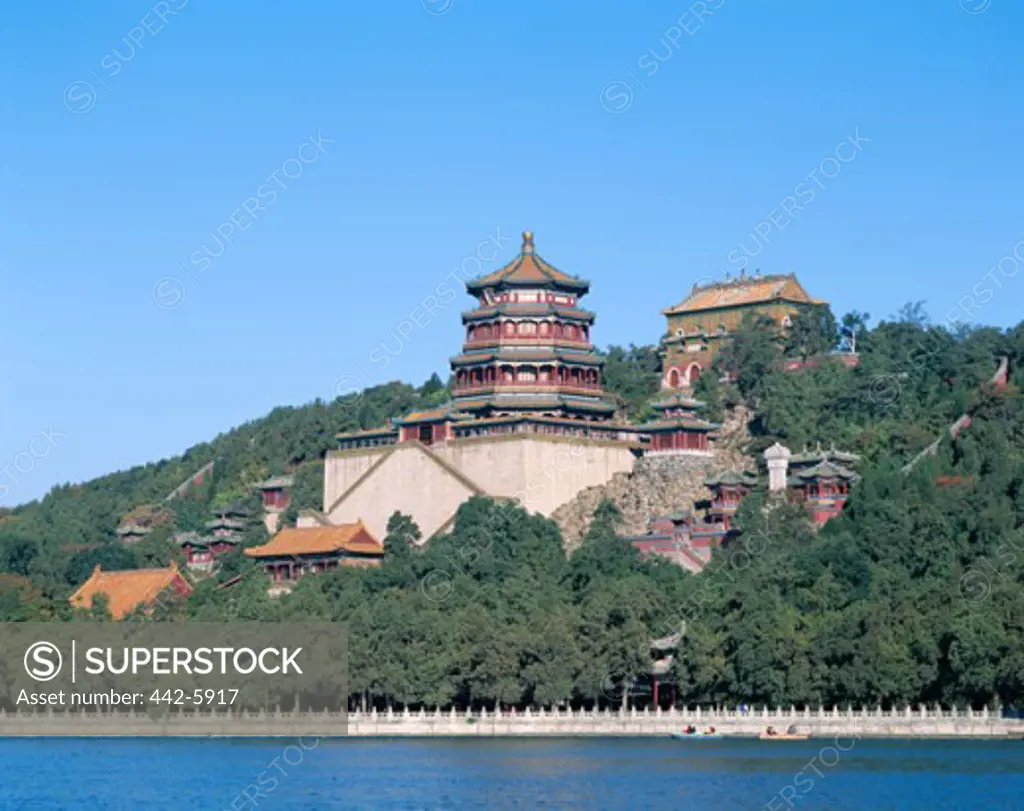 Low angle view of a palace, Summer Palace, Kunming Lake, Beijing, China