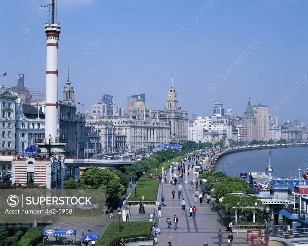 Colonial buildings on the waterfront, Huangpu River, The Bund, Shanghai, China