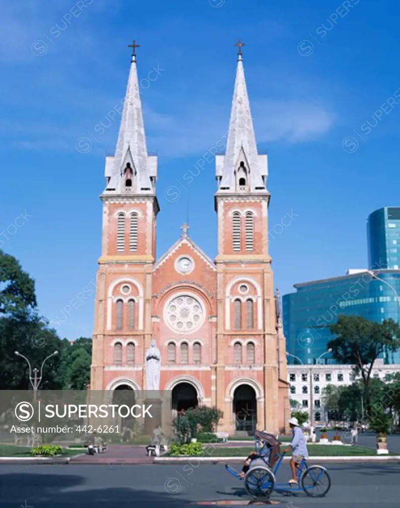 Facade of a cathedral, Notre Dame Cathedral, Ho Chi Minh City, Vietnam