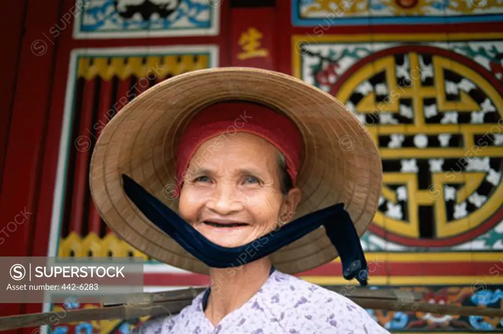 Portrait of a senior woman smiling, Hoi An, Vietnam