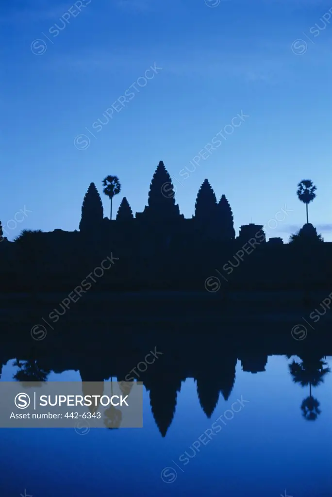 Silhouette of a temple, Angkor Wat, Siem Reap, Cambodia