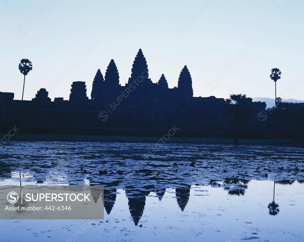 Silhouette of a temple, Angkor Wat, Siem Reap, Cambodia