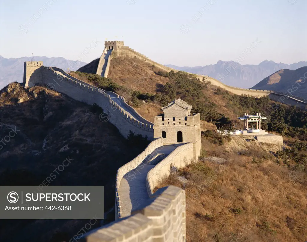 High angle view of the Great Wall, Badaling, Beijing, China