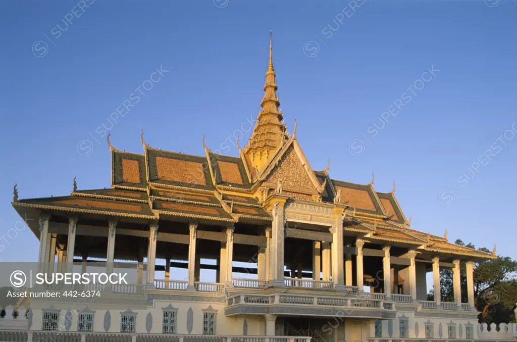 Low angle view of a pavilion, Chan Chaya Pavilion, Royal Palace, Phnom Penh, Cambodia