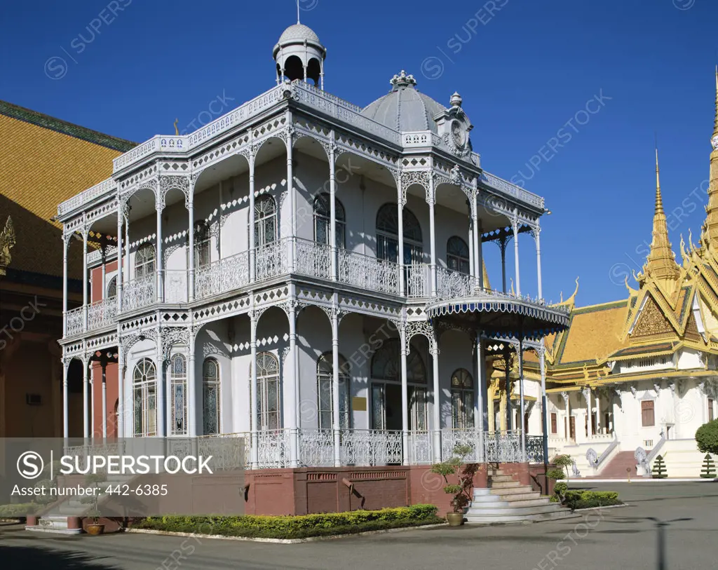 Facade of a palace, Pavilion of Napoleon III, Royal Palace, Phnom Penh, Cambodia