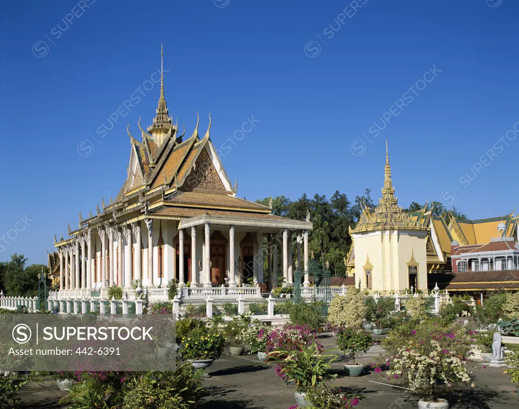 Facade of a pagoda, Silver Pagoda, Royal Palace, Phnom Penh, Cambodia