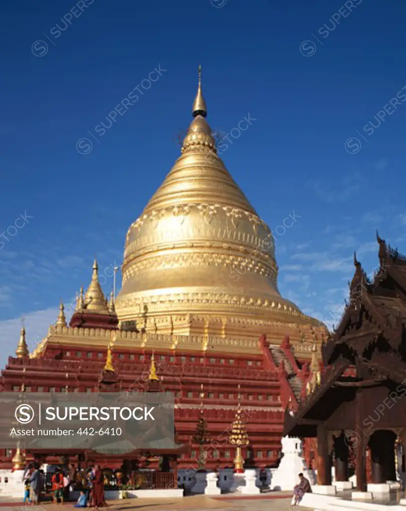 Golden dome of a temple, Shwezigon Pagoda, Bagan, Myanmar