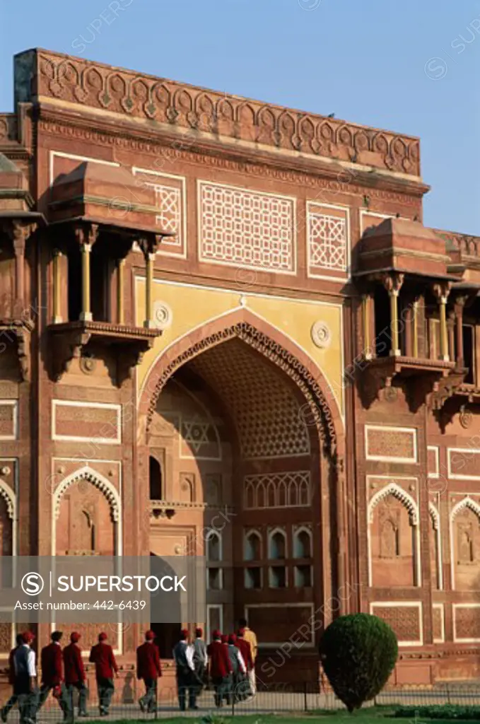 Facade of the Agra Fort, Agra, Uttar Pradesh, India