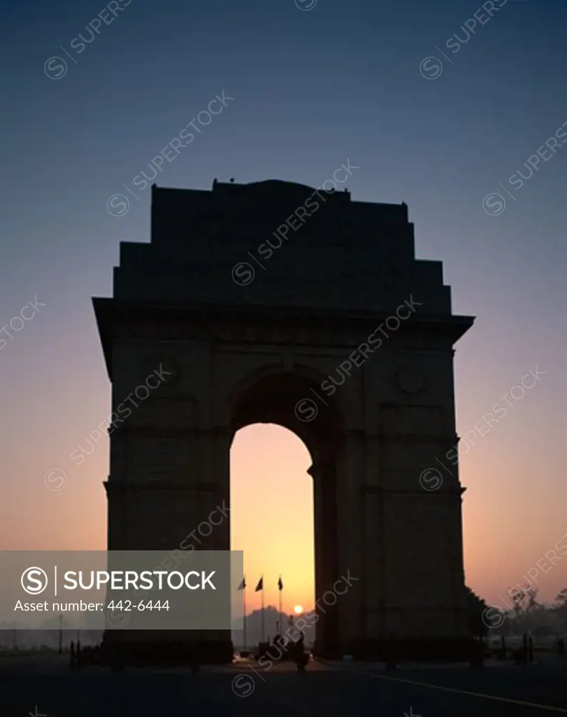 Silhouette of the India Gate, New Delhi, India
