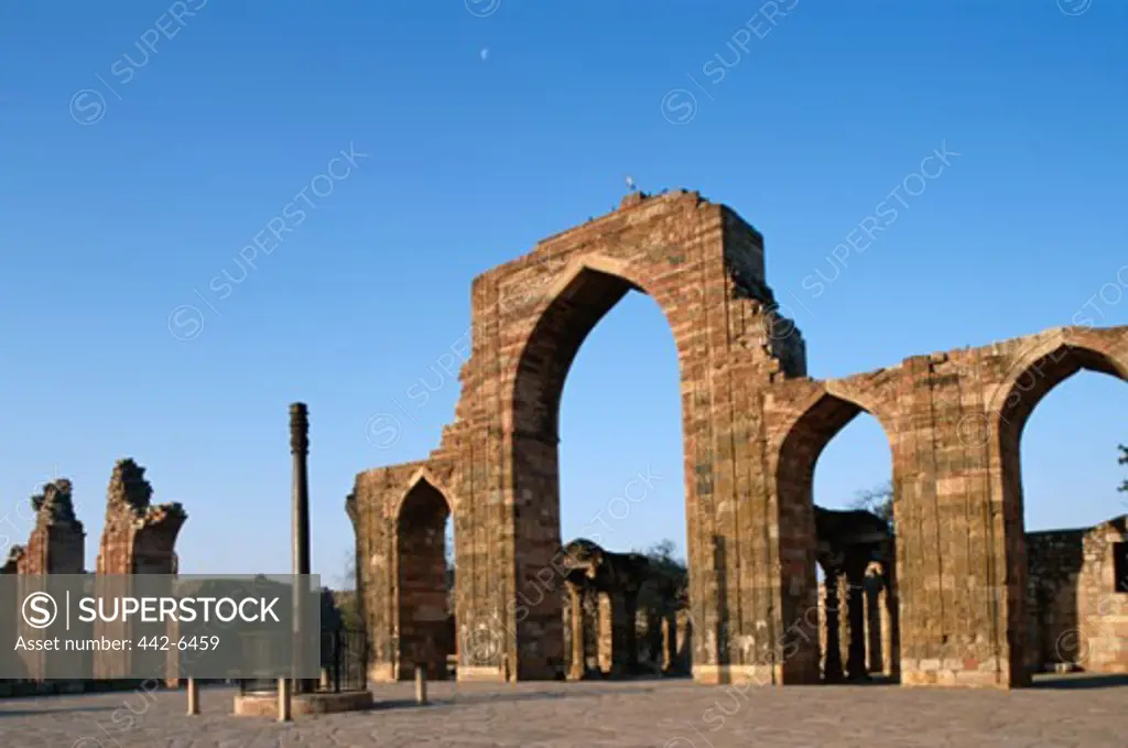 Facade of the Gupta Iron Pillar, Qutab Minar, New Delhi, India