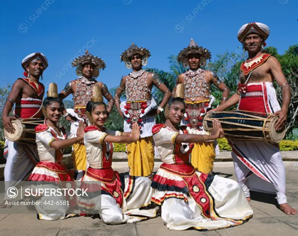 Kandy dancers dressed in Kandyan costumes, Kandy, Sri Lanka