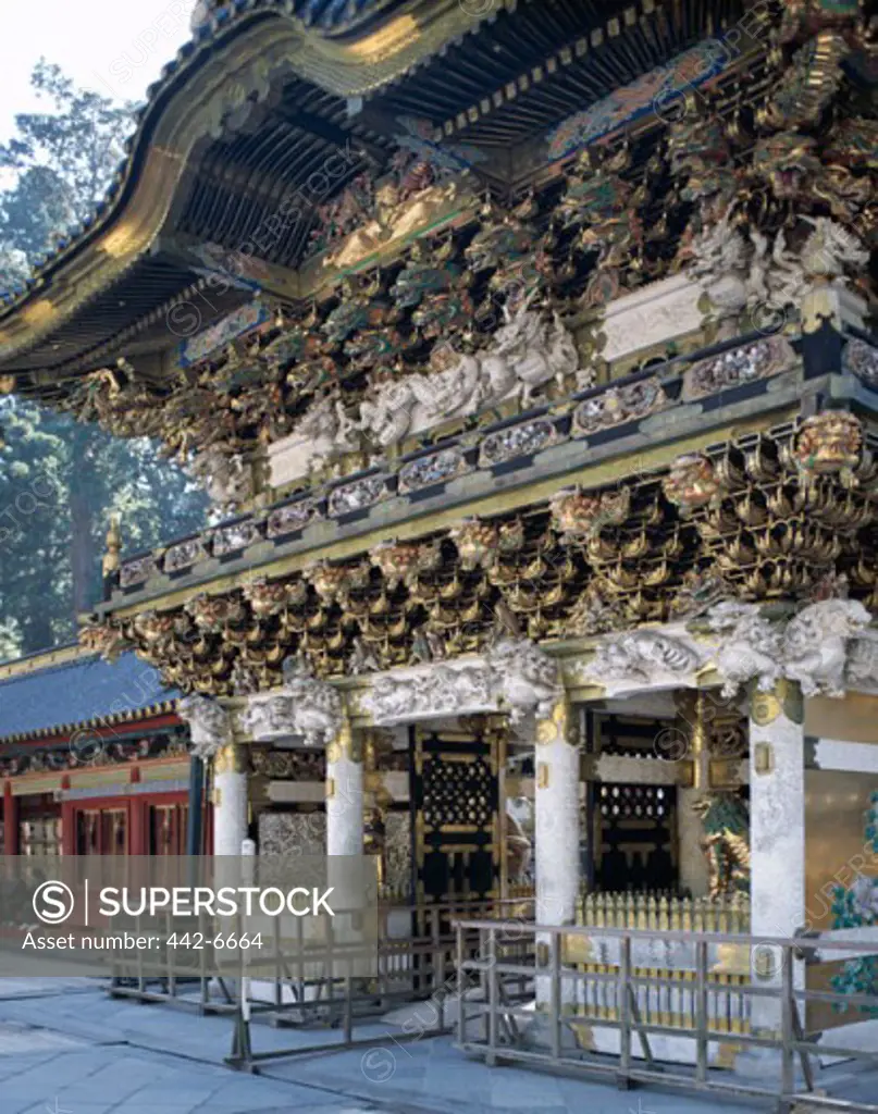 Facade of a gate, Yomeimon Gate, Toshogu Shrine, Nikko, Honshu, Japan