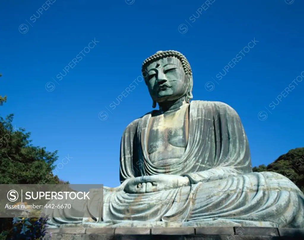 Low angle view of a statue, Daibutsu (Great Buddha), Kamakura, Honshu, Japan