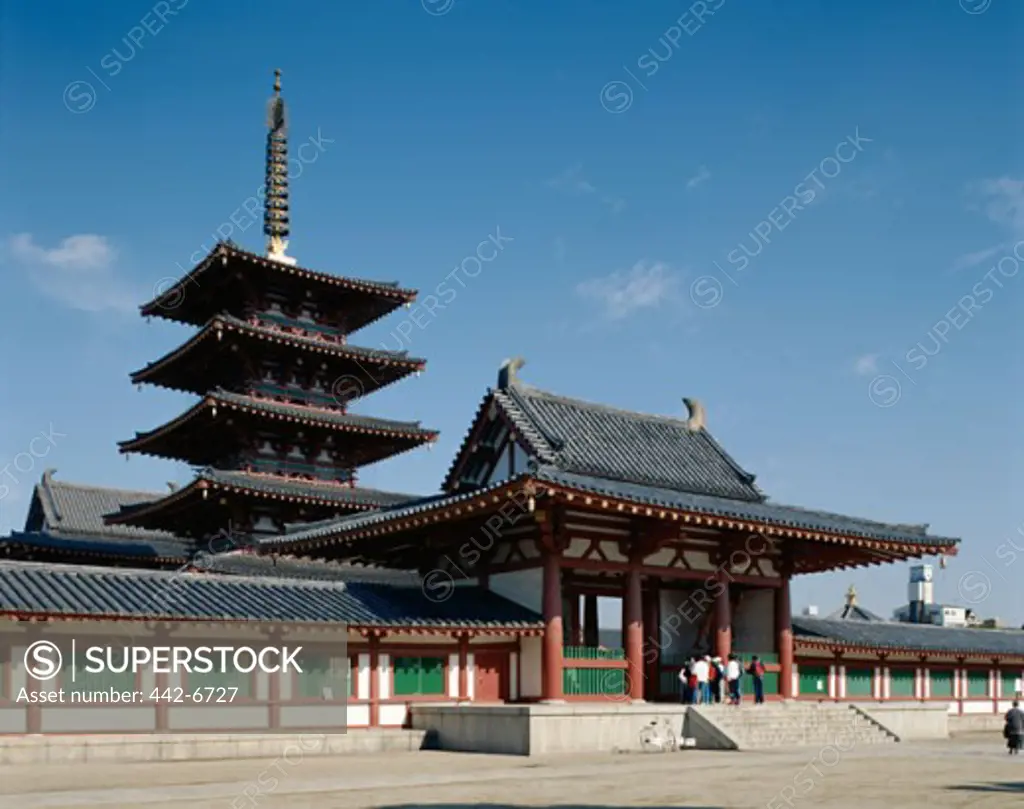 Facade of a pagoda, Shitennoji Temple, Osaka, Honshu, Japan