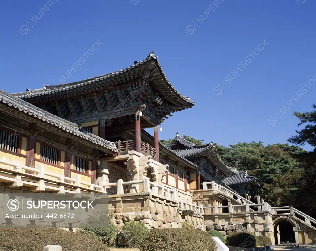 Low angle view of a temple, Pulguksa Temple, Kyongju, South Korea