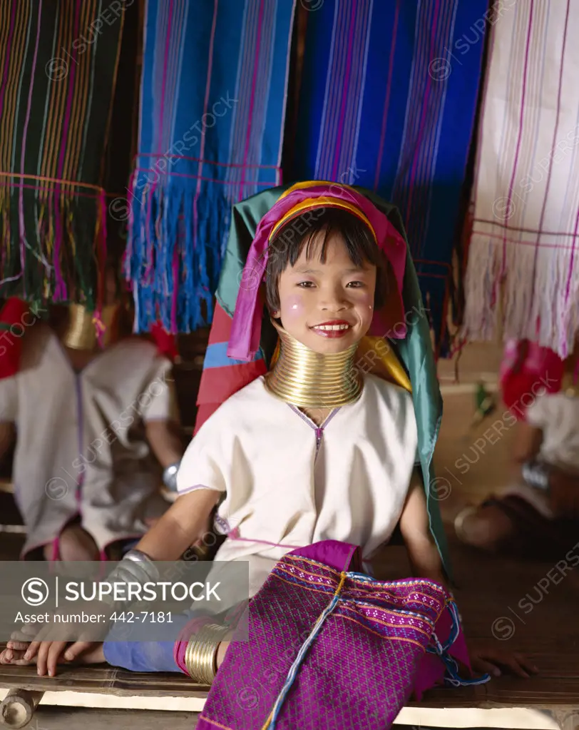 Portrait of a Padaung girl, Mae Hong Son, Golden Triangle, Thailand