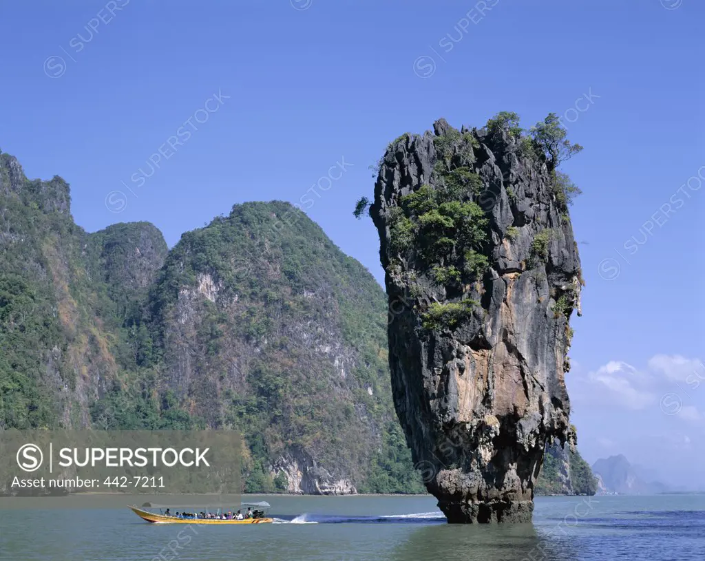 People on a boat, James Bond Island, Phangnga Bay, Phuket, Thailand