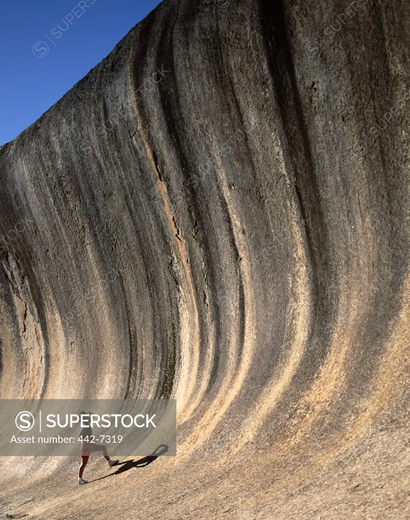 Low angle view of a rock, Wave Rock, Hyden, Western Australia, Australia
