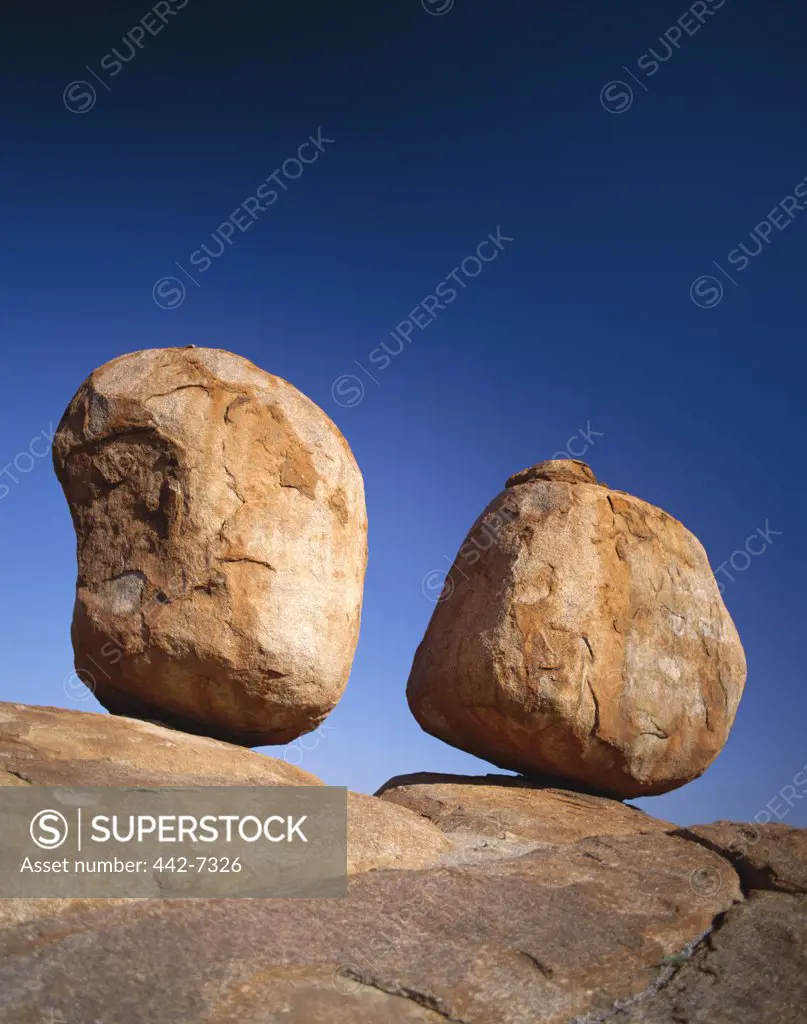 Low angle view of boulders, Devils Marbles, Northern Territory, Australia