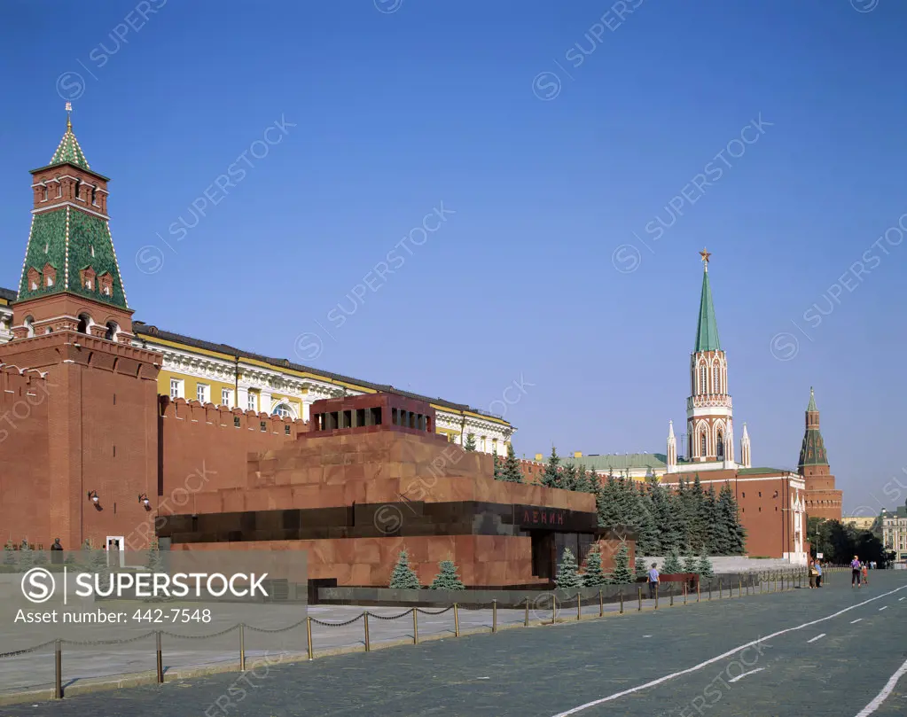 Facade of the Lenin Mausoleum, Red Square, Moscow, Russia