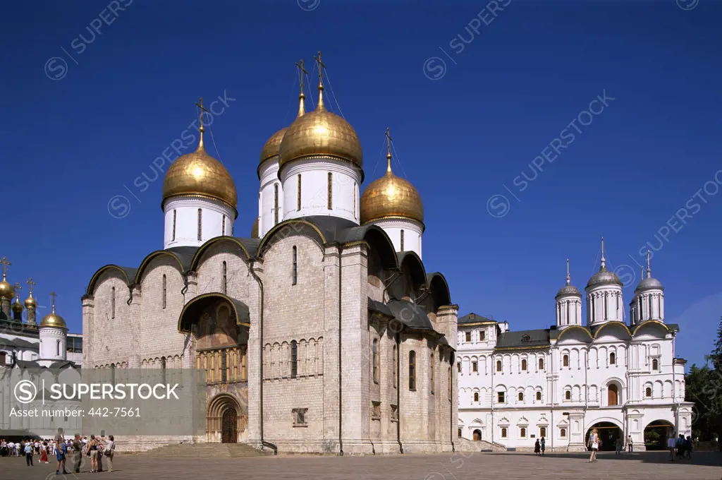 Low angle view of the Assumption Cathedral, Kremlin, Moscow, Russia